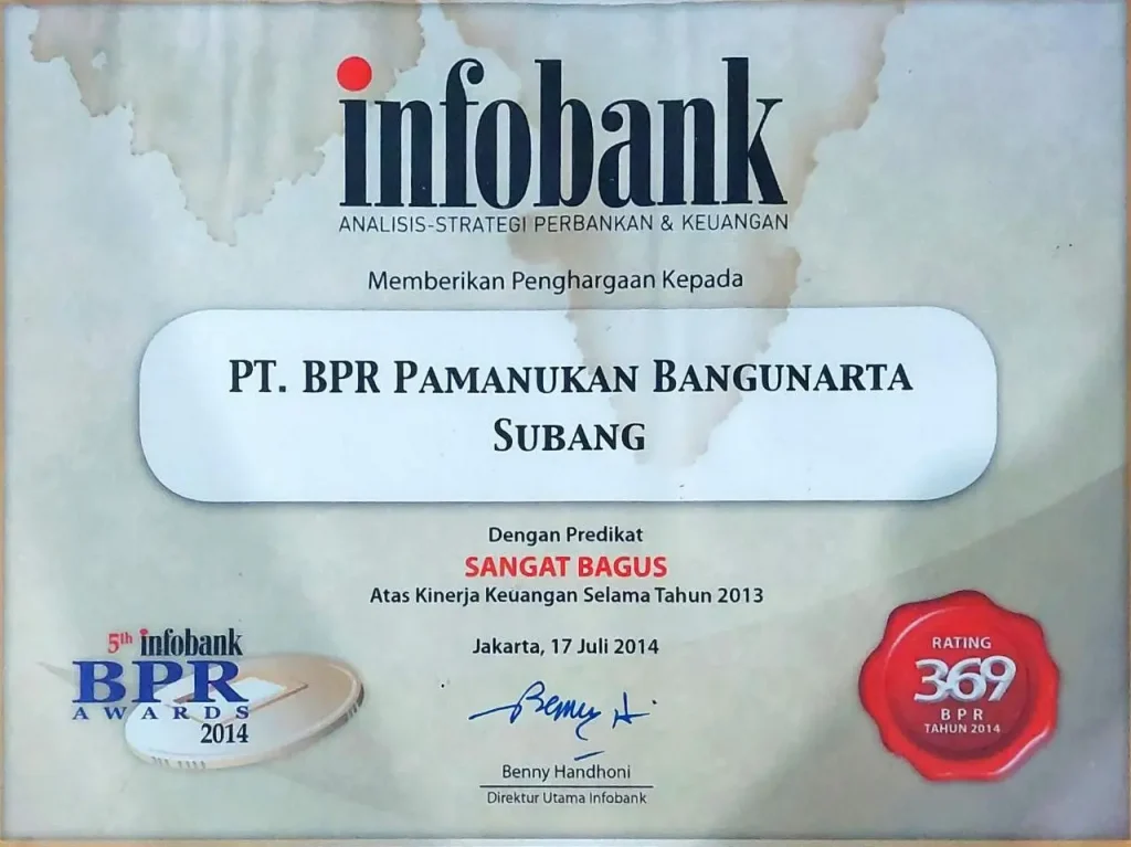 Penghargaan BPR Bangunarta Tahun 2013